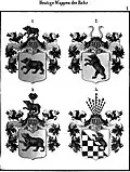 1=Rügen, 2=Gützkow, 3=Hannover+Kurland, 4=Osnabrück[9]