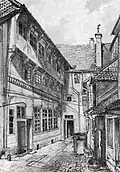 Innenhof von Haus 16 um 1880