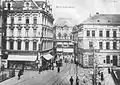Nahezu derselbe Ort wie auf dem vorherigen Bild um 1900. Links das ehemalige, 1928 abgerissene Hotel Middendorf.