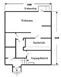 Grundriss des Unterstandes