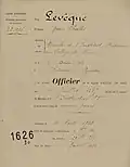 Urkunde zum Offizier der Ehrenlegion