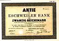Aktie der Eschweiler Bank