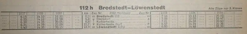 Fahrplan Winterhalbjahr 1940/41