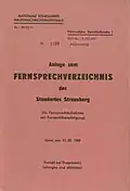 Deckblatt Anlage zum Fernwahlverzeichnis Teil A der NVA der Dienststelle Strausberg.