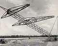 Errichtung eines 110 kV-Mastes der VEW bei Dorsten, 1929