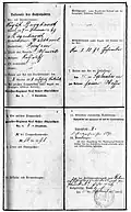 Auszug aus einem Militärpass 1891/94