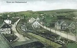Anschlussgleis einer Wollhandlung bei Hartmannsdorf (um 1900)