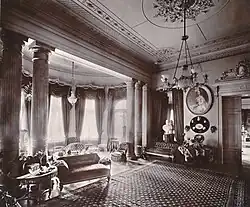 Gelber Salon im Jahr 1891, später wurde der Raum umgestaltet
