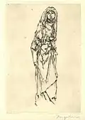 Radierung Gotische Madonna