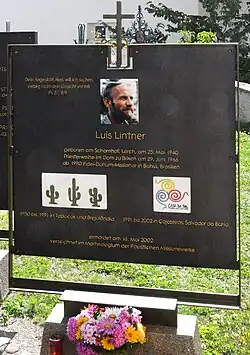 Das Grabmal von Luis Lintner auf dem Friedhof von Aldein (2025)