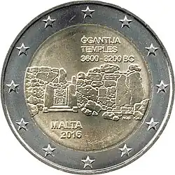 2-Euro-Gedenkmünze Tempel von Ġgantija (2016)