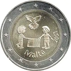 2-Euro-Gedenkmünze Solidarität und Frieden (2017, nur Gravur)