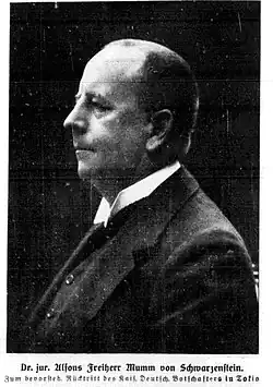 Alfons Mumm von Schwarzenstein (1859–1924), 1911