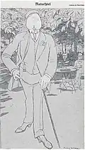 Rudolf Wilke: Natur­spiel (1908). Spott auf die Schmiss­losigkeit: „Sehn Sie nur den Studenten an! So’n Gesicht gehört doch in die Hose.“