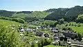 Blick vom Knetterberg auf Niedersorpe sowie die Berge Hardt und Schellhorn