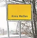 Temporäre Tafel in Großenhain nach einem Diebstahl