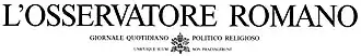 Im Untertitel des L’Osservatore Romano