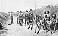 Soldaten der Polizeitruppe auf einem Schießstand (vor 1900)