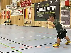 Robin Weiler beim Badminton