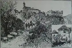 Lauterburg um 1890, Lithographie eines unbekannten Zeichners