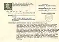Juni 1953: Vorderseite mit Hinwei­sen, Gebühr 1&nbsp;DM (Hektographie)