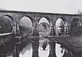Beginn der ersten Teststrecke an der Sonnborner Eisenbahnbrücke, 1898