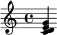  \relative c' { <c d e g> } 