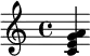  \relative c' { <c e g a> } 