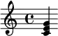  \relative c' { <c e g> } 