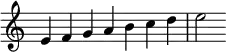 {
\override Score.TimeSignature #'stencil = ##f
\relative c' {
\clef treble \time 7/4
e4 f g a b c d e2
} }