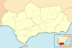 Lagekarte von Andalusien in Spanien