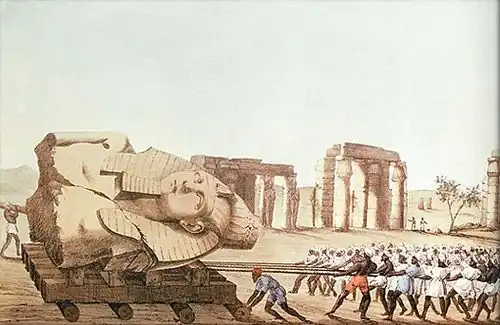 Abtransport der Büste Ramses’ II.