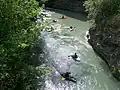 Kajaks auf der Isère (Département Savoie)