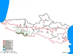 Lage des französischen Pyrenäen-Nationalparks