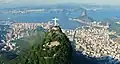 Ende der Transoceánica in Rio de Janeiro: Christusstatue auf dem Corcovado (710 m) mit dem Zuckerhut im Hintergrund