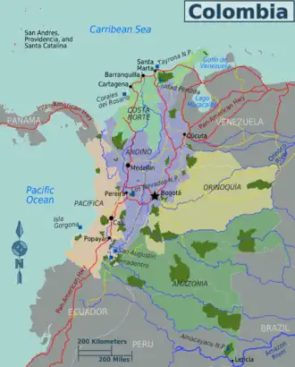 Die Regionen Kolumbiens