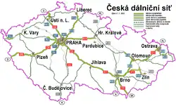 Grafik der Tschechischen Autobahnstrecken