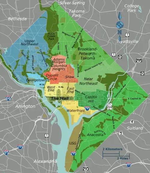 Die Stadtteile von Washington