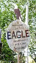 Ortseingangsschild in Eagle
