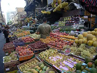 Obst- und Gemüsebasar in Kairo, Taufiqiya St.