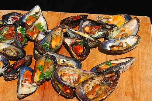 Gegrillte Muscheln