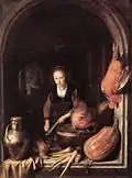 "Eine Frau schält Karotten" von Gerard Dou (1613-1645)