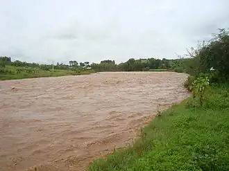 Der Gǝlgäl Abbai bei Hochwasser