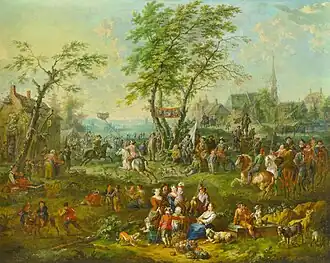 Beispiel aus der Staatsgalerie - Jan Frans van Bredael- Kirmesbelustigung: Ringstechen