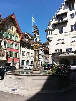 Kolinbrunnen und City-Hotel Ochsen