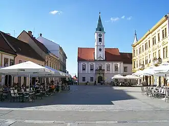 Rathaus und Stadtplatz in Varaždin