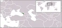 Karte von Eurasien mit eingezeichneter Lage von Abchasien