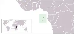 Bild von Zentralafrika mit eingezeichneter Lage von São Tomé und Príncipe