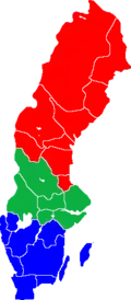 Die drei Großlandschaften Schwedens