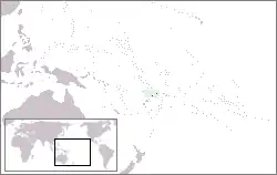 Karte von Ozeanien mit eingezeichneter Lage von Wallis und Futuna
